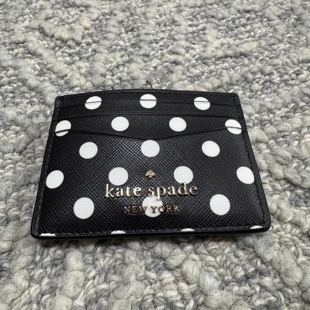 Kate spade card case polka dot